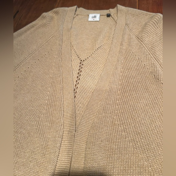 CAbi Beige Open Front Cardigan - Picture 7 of 7